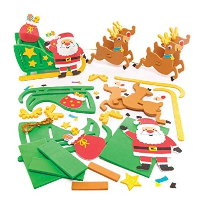 Afbeelding van Baker Ross AT175 Rendier &amp; Slee Knutselsets (Pack van 2) Kerst Kunst en Ambachten., Medium