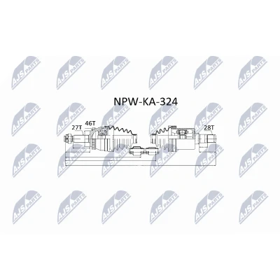 Afbeelding van Aandrijfas NTY NPW KA 324
