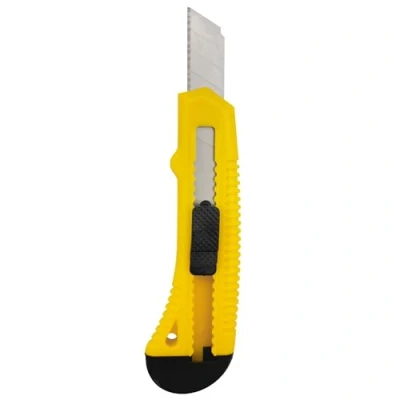 Afbeelding van RAYLU PAPER Professioneel cuttermes met intrekbare antislip handgreep en 18 mm lemmet, robuuste universele cutter roestvrijstalen geleiding lemmetvergrendeling voor lagers (model 130)