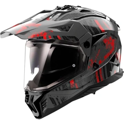 Afbeelding van LS2 Helm Pioneer II Crazy MX702 mat zwart / rood maat L