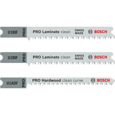 Afbeelding van Bosch Accessories 2608636430 Decoupeerzaagbladenset, 3 delig, U 1 BIF, AOF 2 stuk(s)