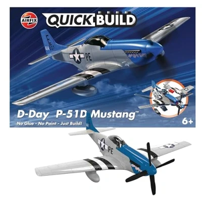 Afbeelding van Airfix D Day P 51D Mustang Montagekit Vliegtuig met vaste vleugels