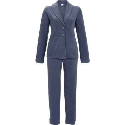 Afbeelding van Chique fleece doorknooppyjama Blauw Maat 36