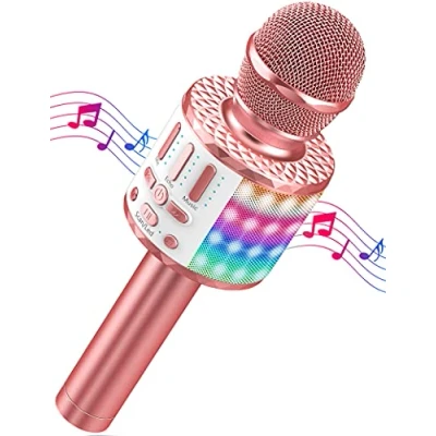 Afbeelding van Speelgoed Voor Meisjes Karaoke Microfoon Draagbare Draadloze Bluetooth Mike Fan Met Zaklamp, 3 4 5 Jaar Oud Meisje Verjaardag Cadeau, Kinderspeelgoed 6 7 8 9 10 Tiener