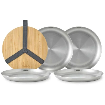 Afbeelding van Black+Blum RVS Campingborden set van 4