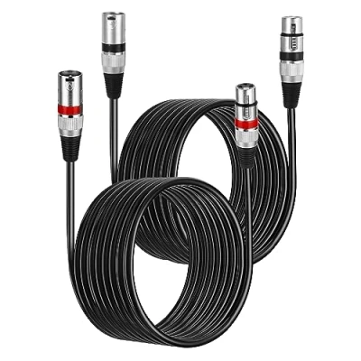 Afbeelding van PERMUST XLR kabel, microfoonkabel, 8 m, 3 pins gebalanceerde stekker naar vrouwelijke meerkleurige DMX microfoon, patchkabel, 2 stuks