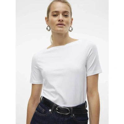 Afbeelding van Vero Moda Vmpanda Tshirt basic, Dames, Maat: Small, Bright white