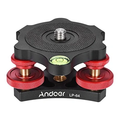 Afbeelding van Nivelleringsbasis, Andoer LP 64 Statief Nivelleringsbasis Tri wiel Precision Level met Blaasniveau 3/8&quot; schroef aluminiumlegering max. 15kg / 33lbs