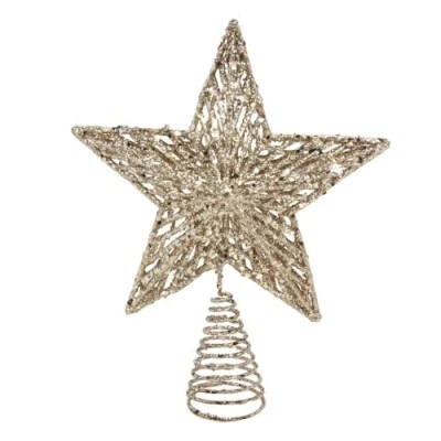 Afbeelding van Gisela Graham, Kerstboompiek, design: glinsterende ster, zilverkleurig