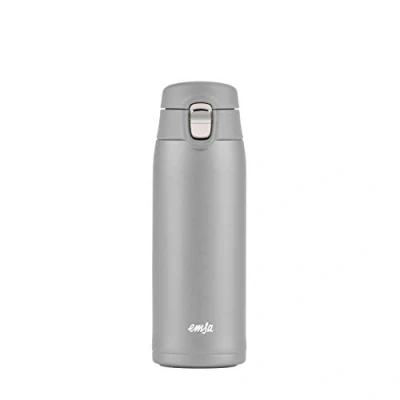 Afbeelding van Emsa N21510 Travel Mug Light Thermosbeker van roestvrij staal, 0,4 liter, 8 uur warm, 16 koud, 100% dicht, lekvrij, vaatwasmachinebestendig, klapsluitsysteem, grijs, 1 stuk (1 stuks)