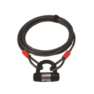 Afbeelding van DoubleLock Staalkabel diameter 10mm 500cm beugelslot met ruime beugel zwart