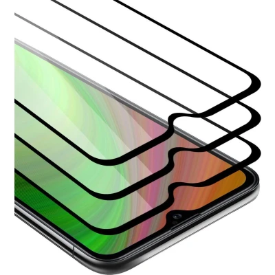 Afbeelding van Cadorabo 3x Screenprotector geschikt voor Motorola MOTO G9 PLAY Volledig scherm pantserfolie Beschermfolie in TRANSPARANT met ZWART Getemperd (Tempered) Display beschermend glas 9H hardheid 3D Touch