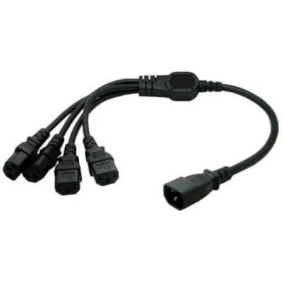 Afbeelding van Eonvic IEC 320 C14 stekker naar 4XC13 Vrouwelijke Y Splitter Power Cable 50 cm