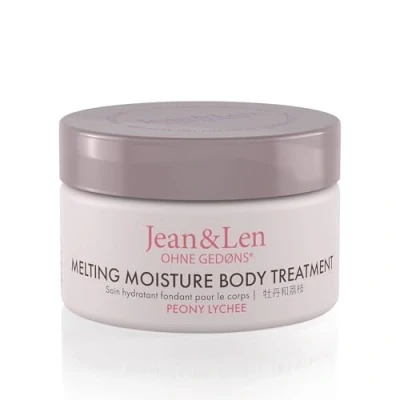 Afbeelding van Jean &amp; Len Melting Moisture body Treatment Pioen Lychee, voor een geurig verzorgingsresultaat, de normale huid, hoogwaardige pot, voedende butter, 50 ml