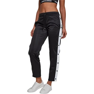 Afbeelding van Urban Classics Curvy Ladies Button UP Track Pants Trainingsbroek, Dames, Maat: 4XL, Black
