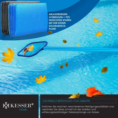 Afbeelding van KESSER® Telescoopstang voor zwembad, aluminium zwembadstang, stang zwembadreiniging, 3 delig, instelbaar van 1,20 m tot 3,60 m, weerbestendig en stabiel, blauw