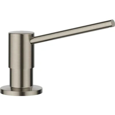 Afbeelding van Blanco Torre afwasmiddeldispenser satijn platina, geschikt voor alle keukenkranen, gemakkelijk van boven te vullen, spoelbak, zeepdispenser, 35 mm gat vereist, inhoud fles 300 ml