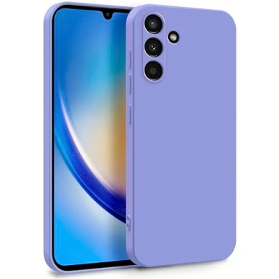 Afbeelding van MyGadget TPU hoesje voor Samsung Galaxy A34 5G tweelaags met camerabescherming binnenvoering zacht aanvoelend rubber en anti kras schelp lila
