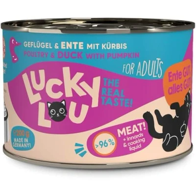Afbeelding van 6x200g Lucky Lou Lifestage Adult Gevogelte &amp; Eend Nat kattenvoer