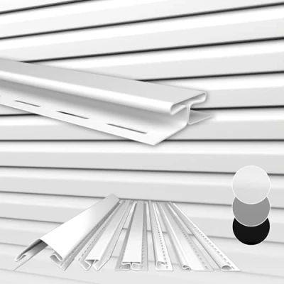 Afbeelding van HEXIM Gevelbekleding kunststof panelen en toebehoren, bekleding buitenwand gevel, PVC U Siding (verbindingsprofiel wit) huisbekleding buitenbekleding