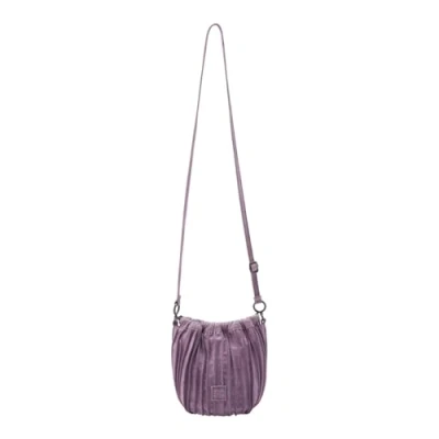 Afbeelding van FREDsBRUDER Leren Schoudertas Say Hello Drawstring Bucket Bag Lavender Paars