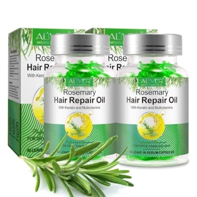 Afbeelding van P Beauty Bio Rozemarijnolie Capsules met Biotine &amp; Keratine 80 voor Extern Gebruik, Haarolie Haargroei Hoofdhuidverzorging Tegen Haaruitval Essentiële Olie