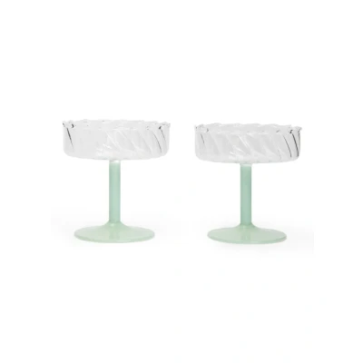 Afbeelding van &amp;Klevering Twirl coupe 20 cl set van 2 Lindegroen