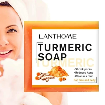 Afbeelding van 2 kurkuma Zeep voor Gezicht Lichaam Face Body Wash donkere vlekken Intieme zones, oksels, gezichtsreiniger, genezende huidverzorging mannen en vrouwen Tacery