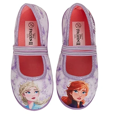 Afbeelding van Disney Frozen 2 pantoffels voor meisjes, Elsa Anna ballerina&#039;s, kinderpantoffels, slip on pantoffels, blauw, 32 EU