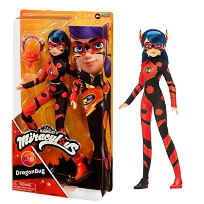 Afbeelding van Bandai Miraculous Ladybug pop Dragon Bug Beweegbare speelpop 26 cm van superheld P50010