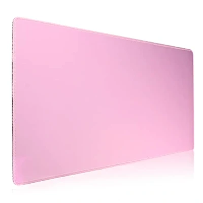 Afbeelding van Hosimoln Gaming muismat, grote muismat afmetingen 70 x 30 cm dikte 3 mm, premium gestructureerde antislip en waterdichte computermuismat met genaaide randen voor gaming/kantoor/home roze