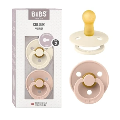 Afbeelding van Bibs Ivory/Blush 6 18 mnd 2 Stuks Fopspeen 120256