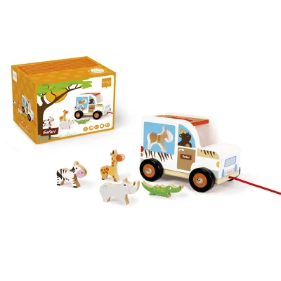 Afbeelding van Scratch houten sorteerwagen safari 18mnd+