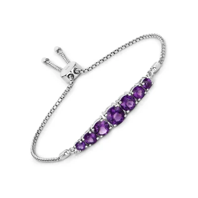 Afbeelding van Rafaela Donata Amethyst Edelstein Armband, Dames, Maat: One Size, Silber