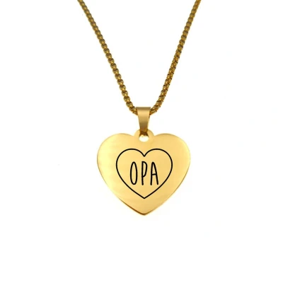 Afbeelding van Ketting RVS Hart Goud Tante