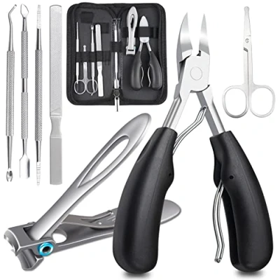 Afbeelding van Teennagelknipper set voor dikke en ingegroeide harde teennagel vingernagel, 7 stuks nagelknipper professionele podoloog nagelsnijder, zware roestvrijstalen pedicure teennagelschaar mannen