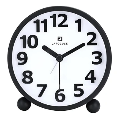 Afbeelding van Lafocuse 10,2 cm 3D Numeralen Metalen Alarmklok Stille nachtkastje met achtergrondverlichting voor kinderen Heavy Sleepers