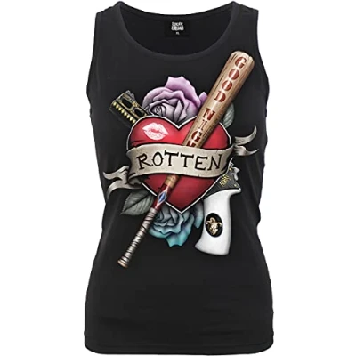 Afbeelding van Spiral Harley Quinn Mouwloze top M ROTTEN Suicide Squad Zwart