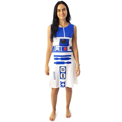 Afbeelding van Star Wars R2D2 Kostuum Jurk Dames Cosplay Droid Witte Kleding M