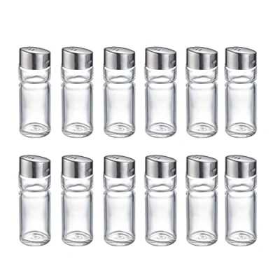 Afbeelding van Westmark Universele strooiers, 12 stuks, inhoud: elk 40 ml, glas/roestvrij staal, Wien, zilver/doorzichtig, 650722E2