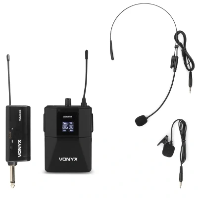 Afbeelding van Vonyx WM55B draadloze headset microfoon met bodypack 10 kanalen