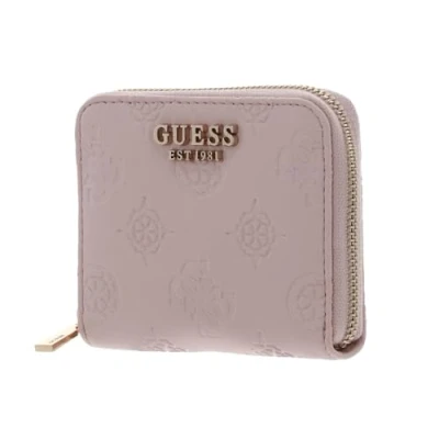 Afbeelding van GUESS Portemonnee Jena SLG Zip Around Wallet Pale Pink Logo Roze
