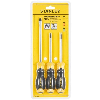 Afbeelding van Stanley handgereedschap STHT16168 0 Cushiongrip Schroevendraaierset 3 delig: PH, PZ, Standaard