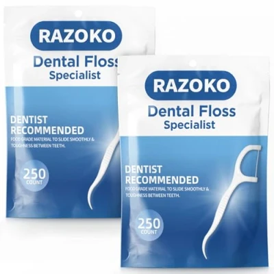 Afbeelding van Tandzijde Picks High Pull tandenstokers Sticks, professionele Clean Floss Picks, niet gearomatiseerde wegwerp flosser navulverpakking 500 stuks
