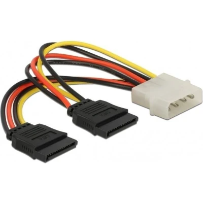 Afbeelding van Molex (m) 2x SATA (v) splitter 0,15 meter