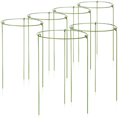 Afbeelding van 6 x bloemen en plantenhouders 28 cm struiksteun rond voor bloemen, klimpen vaste planten 18