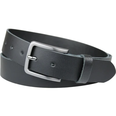 Afbeelding van Fana Belts Leren riem Zwart Taillemaat 90 3,5 cm breed Heren Dames Lederen Nette broekriem