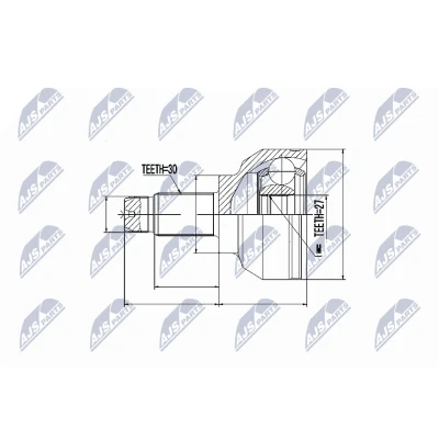 Afbeelding van Homokineet reparatie set, aandrijfas NTY NPZ BM 006