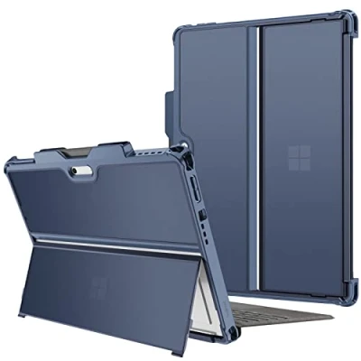 Afbeelding van FINTIE Beschermhoes voor Microsoft Surface Pro 8 13 inch 2021, robuuste en schokbestendige hoes met standaardbescherming, compatibel toetsenbordhoes, mat blauw