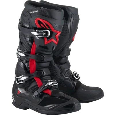 Afbeelding van Alpinestars Tech 7 Crosslaarzen Zwart / Fluor Rood maat 12 = 47